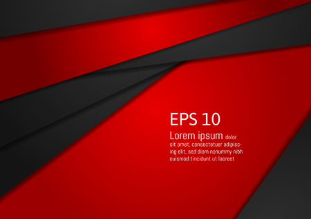 Red and black geometric abstract on background modern design with copy space, Vector illustrationのイラスト素材