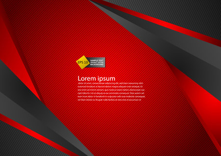 Vector geometric black and red color illustration graphic abstract background. Vector polygon background design for your businessのイラスト素材