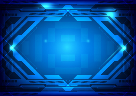 Blue abstract background digital technology vector illustrationのイラスト素材