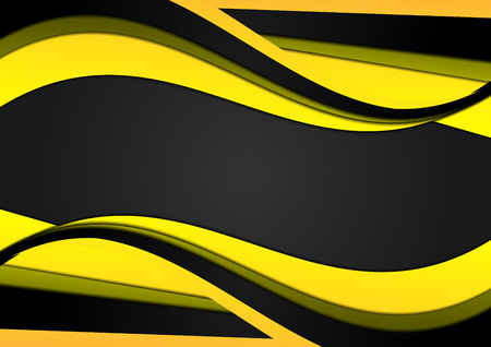 Abstract yellow and black geometric background  with copy space, Vector illustrationのイラスト素材