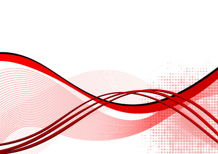 Red wave abstract blackground with copy space. Vector illustrationのイラスト素材