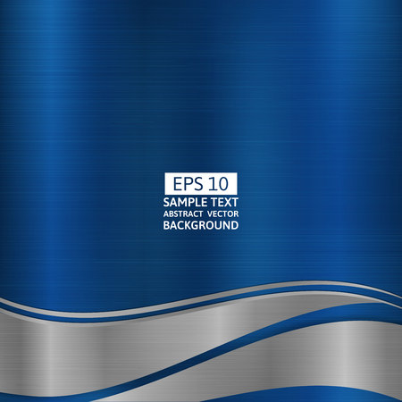 Metallic silver and blue geometric abstract background modern design, Vector illustrationのイラスト素材