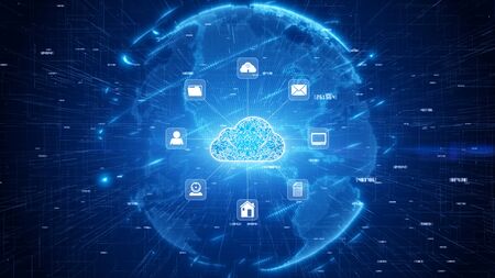 Secure Digital Data Network. Digital Cloud Computing Cyber Security Conceptの写真素材