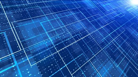 Digital Blue lines geometric abstract background