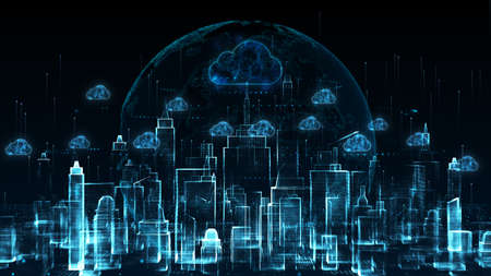 Technology Network Data Connection. Digital Network and Cyber Security. 5G connectivity of digital...