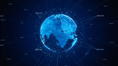 Digital Data Connection, Technology Network and Cyber Security Concept, Digital cyberspace future...