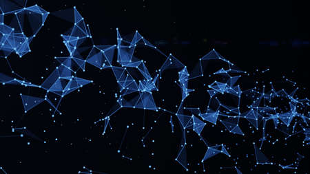 Polygon abstract background with dots and lines connect. Technology Network Data Connection....