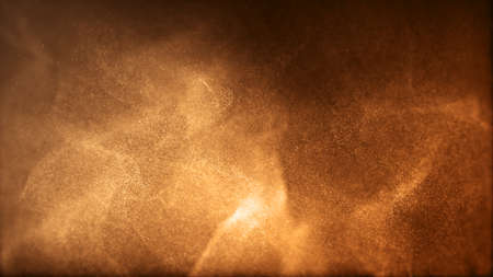 Gold color digital particles wave flow Or diffuse by the wind of the sand. Abstract technology background conceptの写真素材