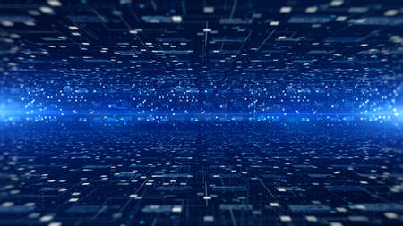 Digital cyberspace futuristic, Digital data matrix flowing and lighting, 5g high-speed connection...