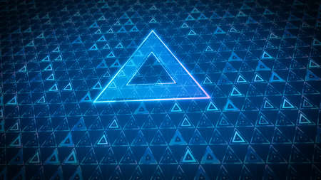 Triangle design of future technology digital geometric abstract background conceptの写真素材