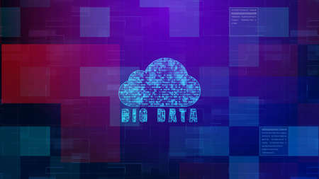 Digital cloud computing, Technology digital data futuristic abstract backgroundの写真素材