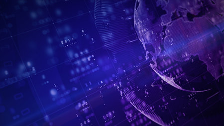 Technology Network Digital Data Connection, Cyber Security digital data, Global 5g high speed internet connection and Big data analysis process future background concept. 3d renderingの写真素材