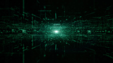 Digital cyberspace and digital data network connections concept. Transfer digital data hi-speed...