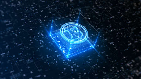 Bitcoin cryptocurrency digital encryption, Digital money exchange, Blockchain technology...