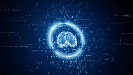 The brain of Artificial Intelligence AI. Future Technology Concept Visualization. Big Data...