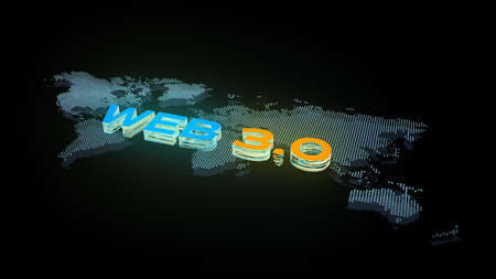 WEB 3.0 background concept, Technology digital of decentralized social network connection, 3d...