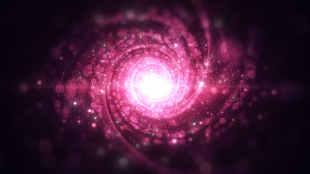 Pink color digital particle dots sparkling, Abstract background for important events, Pink light,...