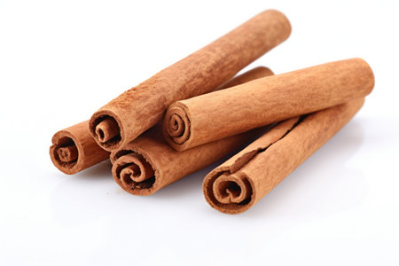 Fragrant cinnamon stick isolated on white backgroundの素材