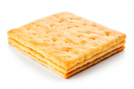 A stack of hole hardtack on a white backgroundの素材