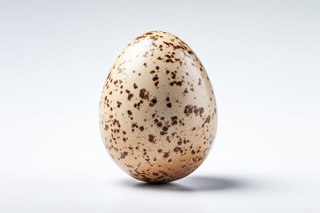 A speckled egg isolated on a white backgroundの素材