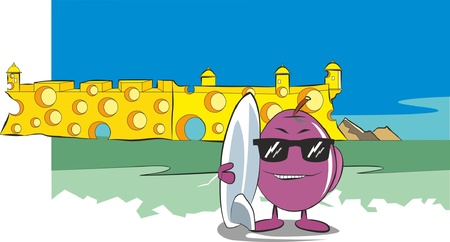 Surfer concept illustration のイラスト素材