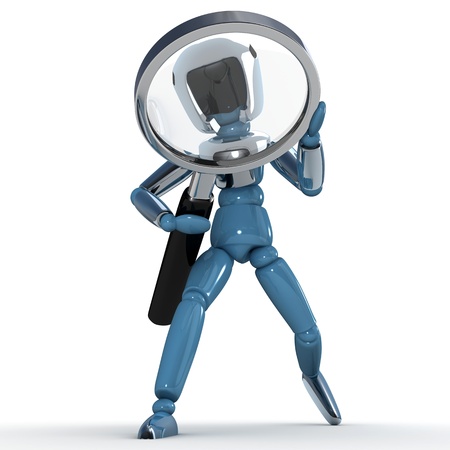 robot with Magnifying glassの写真素材