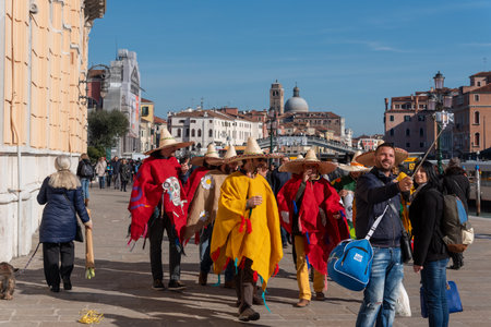 Carnival in Venice. The Carnival is an annual festival that celebrates the beauty of Venice.の写真素材