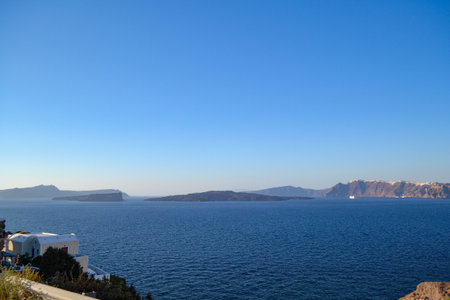 Greece, Santorini island, view of the Calderaの写真素材