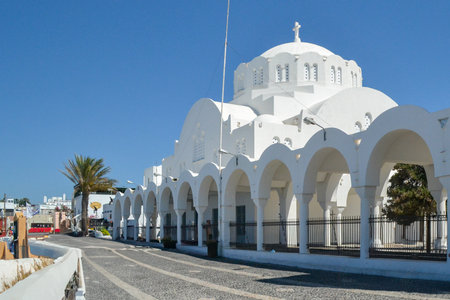 The Church of St. George on the island of Santorini.の写真素材