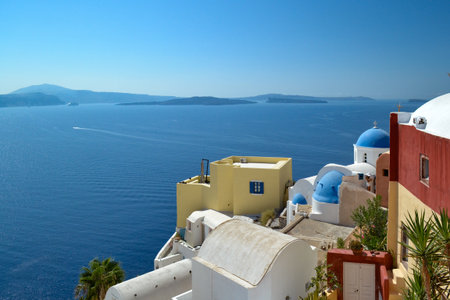 Santorini, Greece. The picturesque and charming island of Santoriniの写真素材