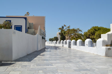 The streets of Santoriniの写真素材
