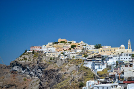 Panoramic view of Oia, Santorini, Greeceの写真素材