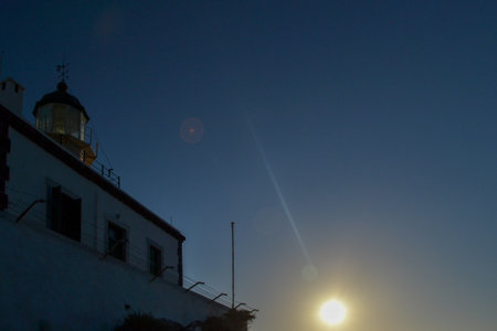 Sunset in the village of Arcos de la Frontera, Andalusia, Spainの写真素材