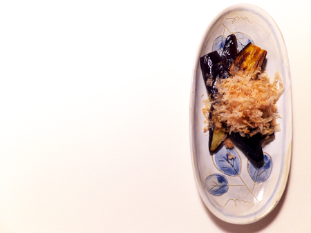With grilled Eggplant sprinkled with bonito flakesの写真素材