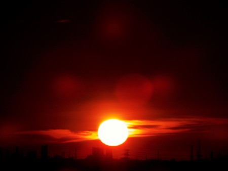 Sunrise 5 blazing sun.の写真素材
