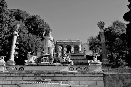 Fountain at the foot of the Pincioのeditorial素材