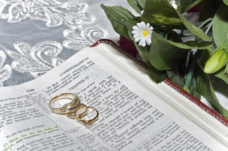 Wedding Rings on Bible