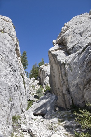 Large Boulders Blue Skyの写真素材