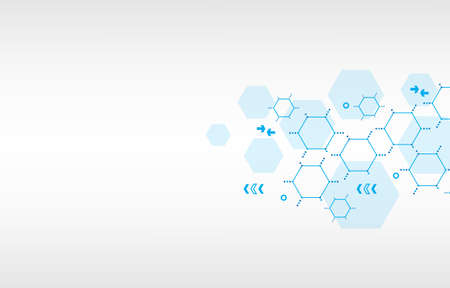 Technology geometric hexagon pattern.Technology white vector backgroundのイラスト素材