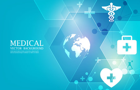 Modern vector medical medern wallpaper.Medical geometric vector background.のイラスト素材