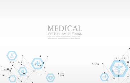 Geometric vector polygon pattern medical white backgroundのイラスト素材