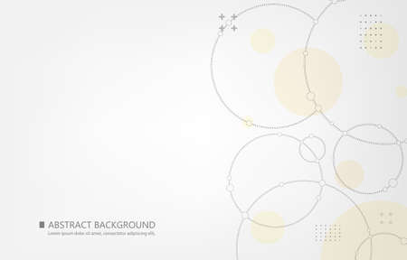 Abstract white background gepmetric circles line connectionのイラスト素材