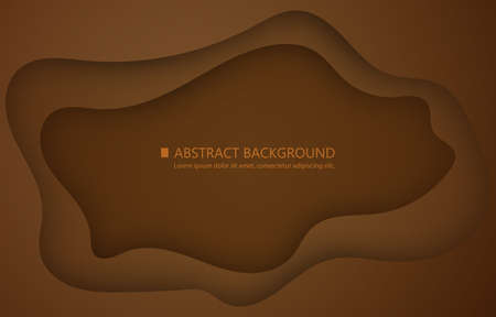 Abstract vector papercut concept brown backgroundのイラスト素材