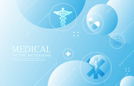 Modern medical vector blue background.Geometric circle blue gradientのイラスト素材