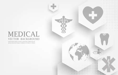 Futuristic geometric hexagon.medical white backgroundの写真素材