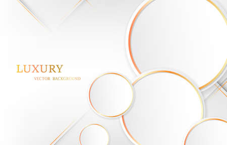 Abstract white circle futuristic luxury backgroundのイラスト素材