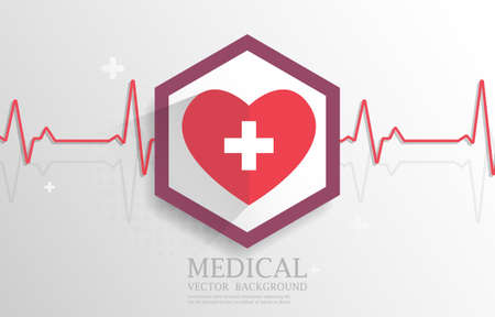 Modern medical heart clinic wallpaper templateのイラスト素材