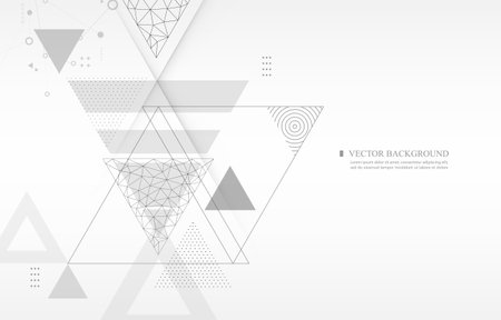 Abstract geometric vector white wallpaper.triangle shape.futuristic style.のイラスト素材