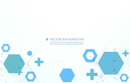 White vector background geometric shape.hexagon shape.medical wallpaperのイラスト素材