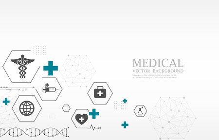 Technology medical vector.medical icons.white background.geometric shape.のイラスト素材